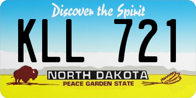 ND license plate KLL721