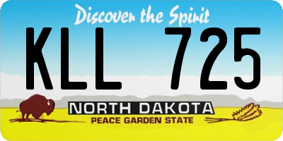 ND license plate KLL725