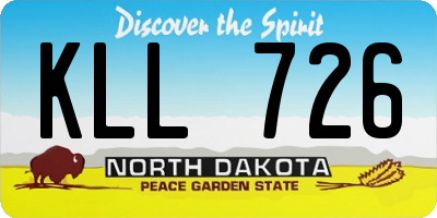 ND license plate KLL726