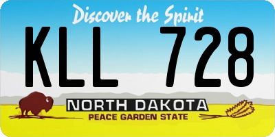 ND license plate KLL728