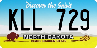 ND license plate KLL729