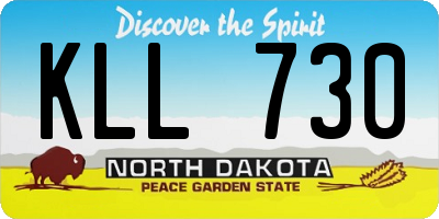 ND license plate KLL730