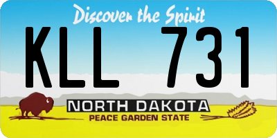 ND license plate KLL731