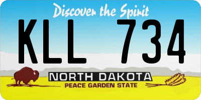 ND license plate KLL734