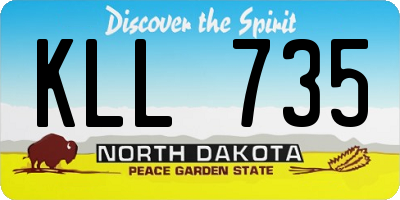 ND license plate KLL735