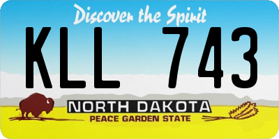 ND license plate KLL743