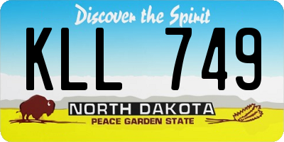 ND license plate KLL749