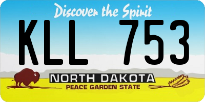 ND license plate KLL753