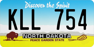 ND license plate KLL754