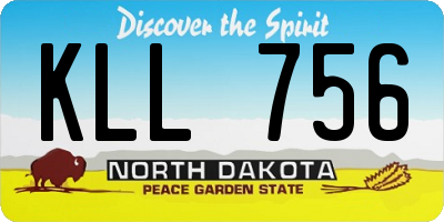 ND license plate KLL756