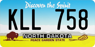 ND license plate KLL758