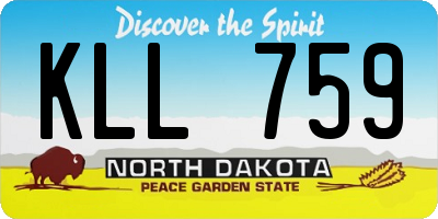 ND license plate KLL759