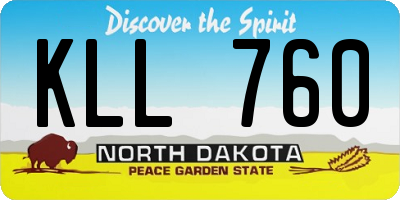 ND license plate KLL760