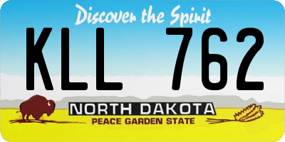 ND license plate KLL762