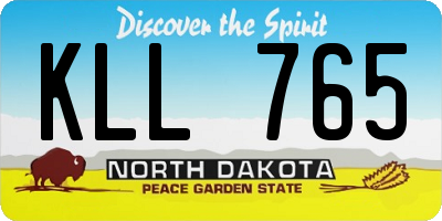 ND license plate KLL765