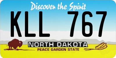 ND license plate KLL767