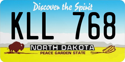ND license plate KLL768