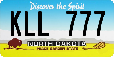 ND license plate KLL777
