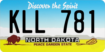 ND license plate KLL781