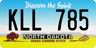 ND license plate KLL785