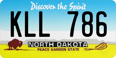 ND license plate KLL786