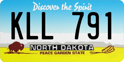ND license plate KLL791