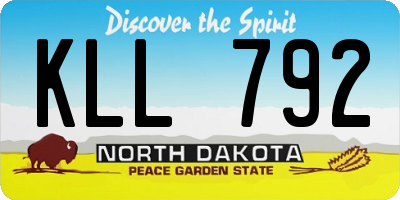 ND license plate KLL792