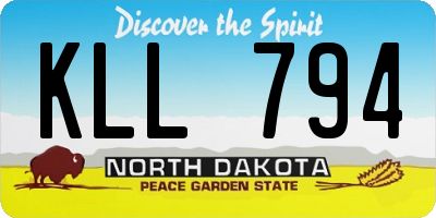 ND license plate KLL794