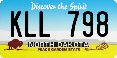 ND license plate KLL798