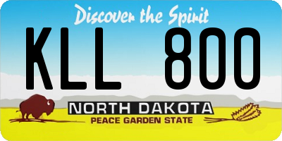 ND license plate KLL800