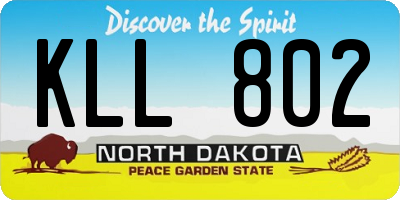 ND license plate KLL802