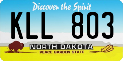 ND license plate KLL803
