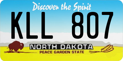 ND license plate KLL807