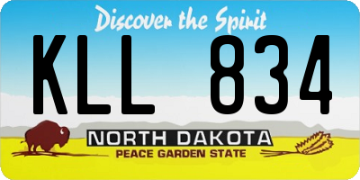 ND license plate KLL834