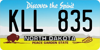 ND license plate KLL835