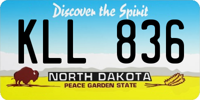 ND license plate KLL836