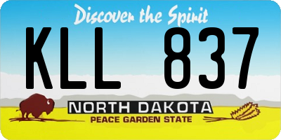 ND license plate KLL837