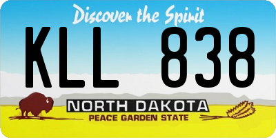 ND license plate KLL838