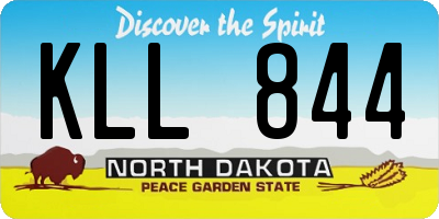 ND license plate KLL844