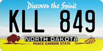 ND license plate KLL849
