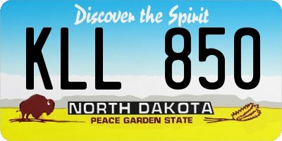 ND license plate KLL850