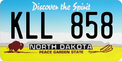 ND license plate KLL858