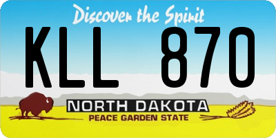 ND license plate KLL870