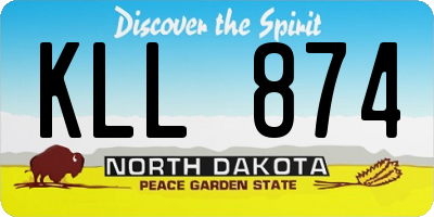 ND license plate KLL874