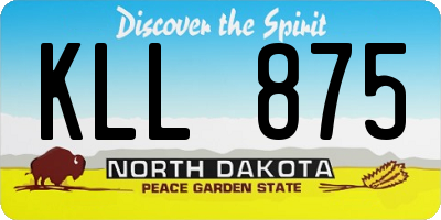 ND license plate KLL875