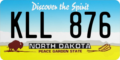 ND license plate KLL876