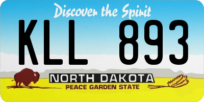 ND license plate KLL893