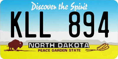 ND license plate KLL894