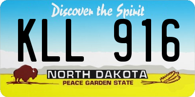 ND license plate KLL916