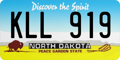 ND license plate KLL919